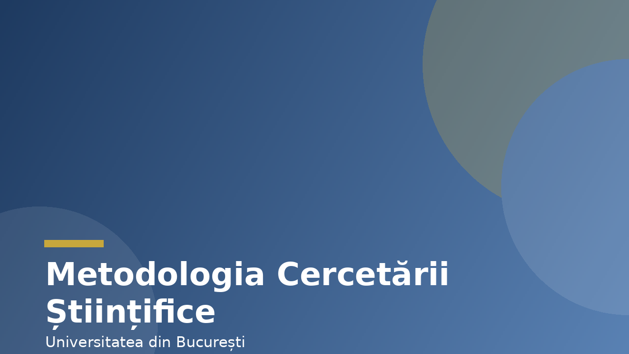 Metodologia Cercetării Științifice