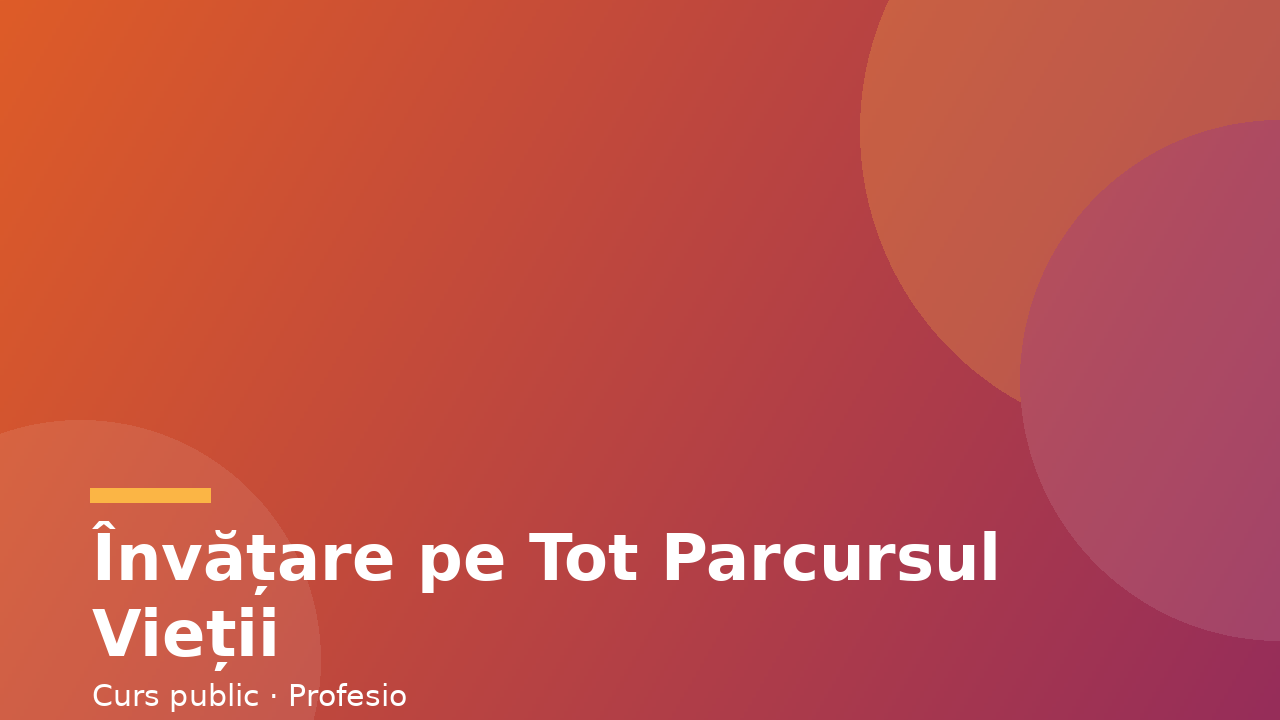Învățare pe Tot Parcursul Vieții: de la 0 la 100