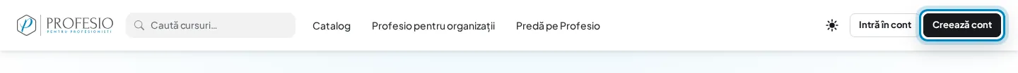 Butonul „Creează cont” din bara de sus
